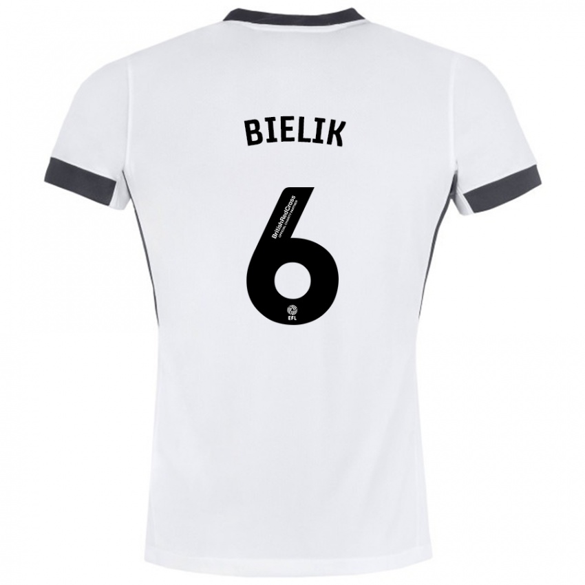 Homem Camisola Krystian Bielik #6 Preto Branco Alternativa 2024/25 Camisa Brasil