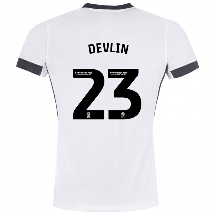 Homem Camisola Charlotte Devlin #23 Preto Branco Alternativa 2024/25 Camisa Brasil