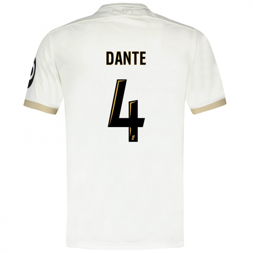 Homem Camisola Dante #4 Ouro Branco Alternativa 2024/25 Camisa Brasil