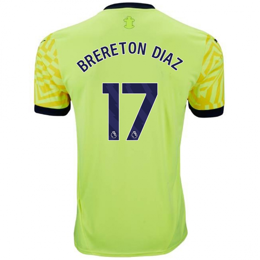 Homem Camisola Ben Brereton Díaz #17 Amarelo Alternativa 2024/25 Camisa Brasil