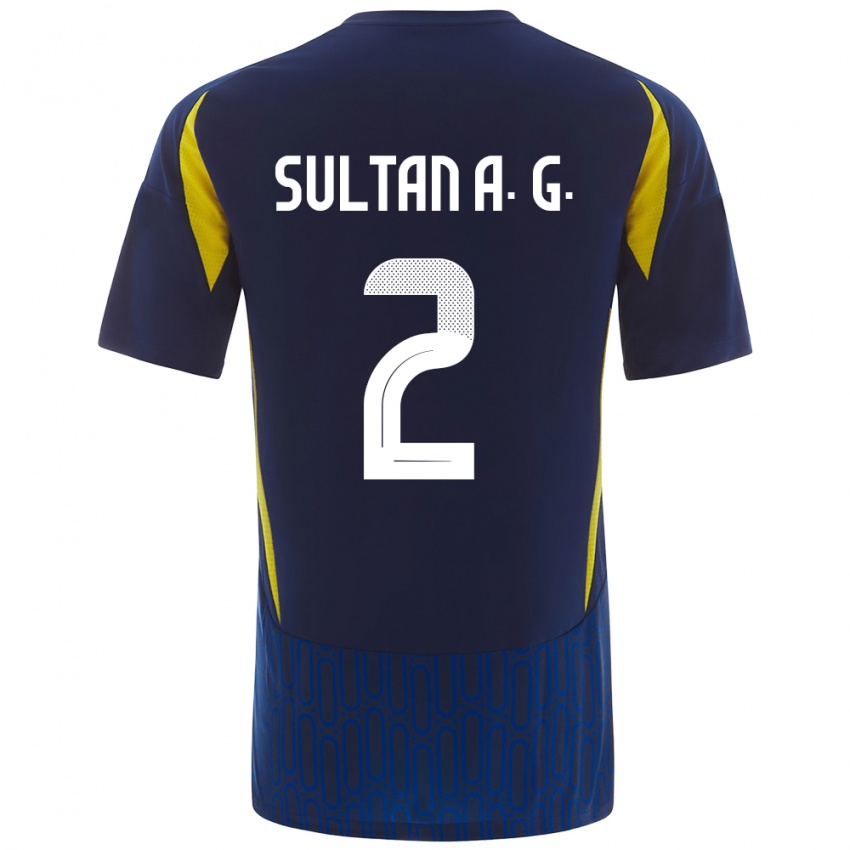 Homem Camisola Sultan Al-Ghannam #2 Azul Amarelo Alternativa 2024/25 Camisa Brasil