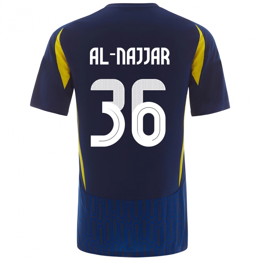 Homem Camisola Raghed Al-Najjar #36 Azul Amarelo Alternativa 2024/25 Camisa Brasil