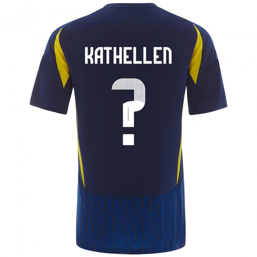 Homem Camisola Kathellen #0 Azul Amarelo Alternativa 2024/25 Camisa Brasil