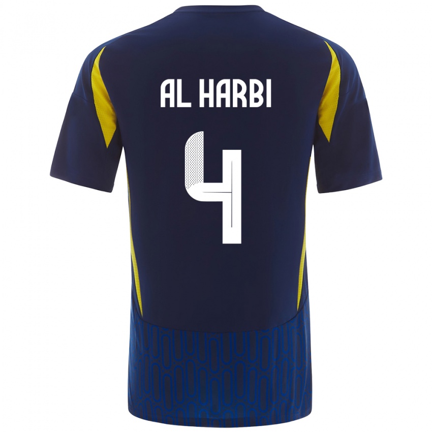 Homem Camisola Fay Al-Harbi #4 Azul Amarelo Alternativa 2024/25 Camisa Brasil