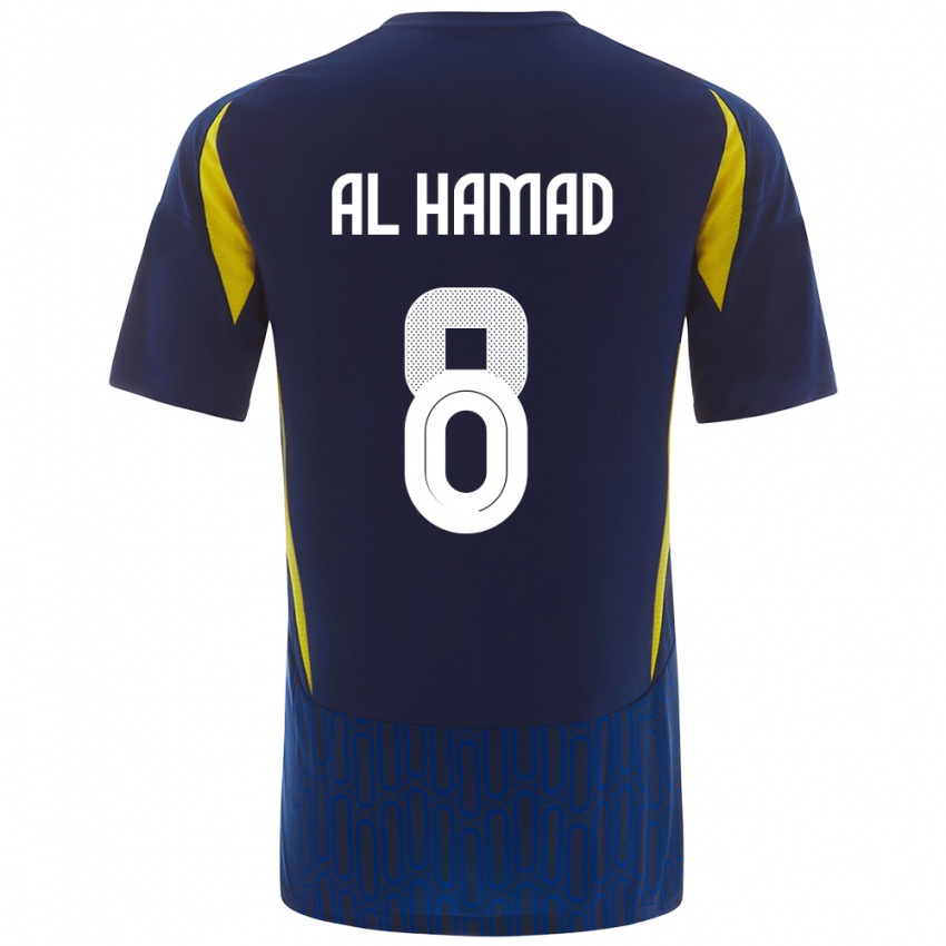 Homem Camisola Sara Al-Hamad #8 Azul Amarelo Alternativa 2024/25 Camisa Brasil