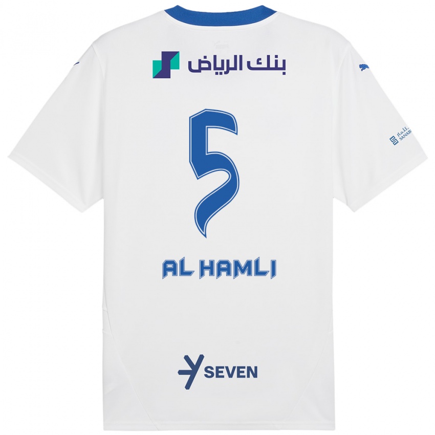 Homem Camisola Noura Al-Hamli #5 Azul Branco Alternativa 2024/25 Camisa Brasil