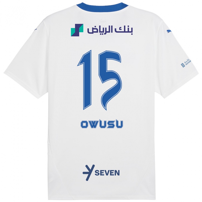 Homem Camisola Mavis Owusu #15 Azul Branco Alternativa 2024/25 Camisa Brasil