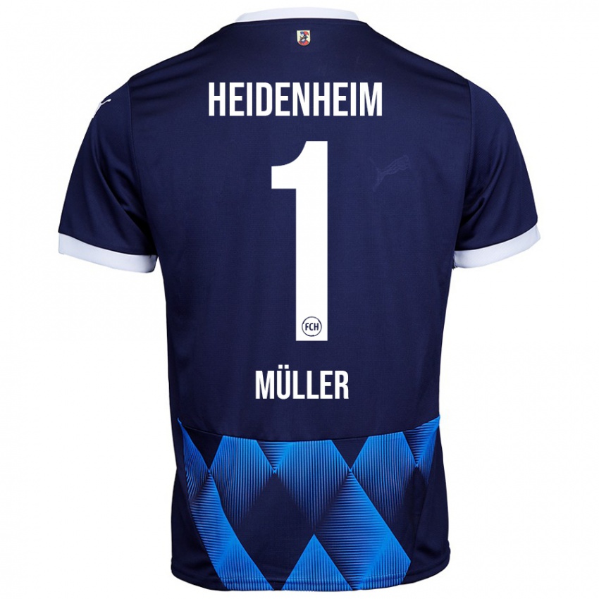 Homem Camisola Kevin Müller #1 Azul Da Marinha Escura Alternativa 2024/25 Camisa Brasil