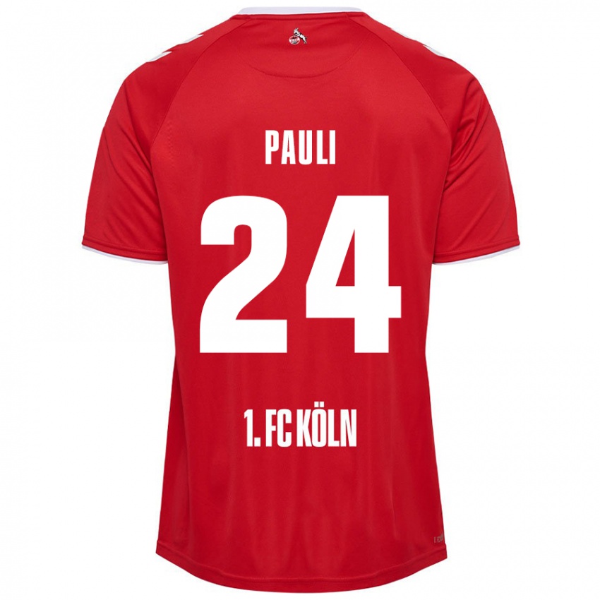 Homem Camisola Julian Pauli #24 Branco Vermelho Alternativa 2024/25 Camisa Brasil