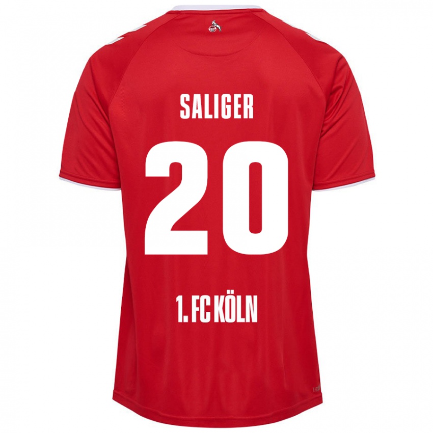 Homem Camisola Jonas Saliger #20 Branco Vermelho Alternativa 2024/25 Camisa Brasil