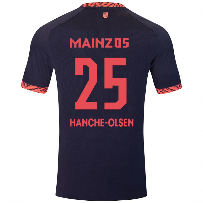 Homem Camisola Andreas Hanche-Olsen #25 Azul Coral Vermelho Alternativa 2024/25 Camisa Brasil