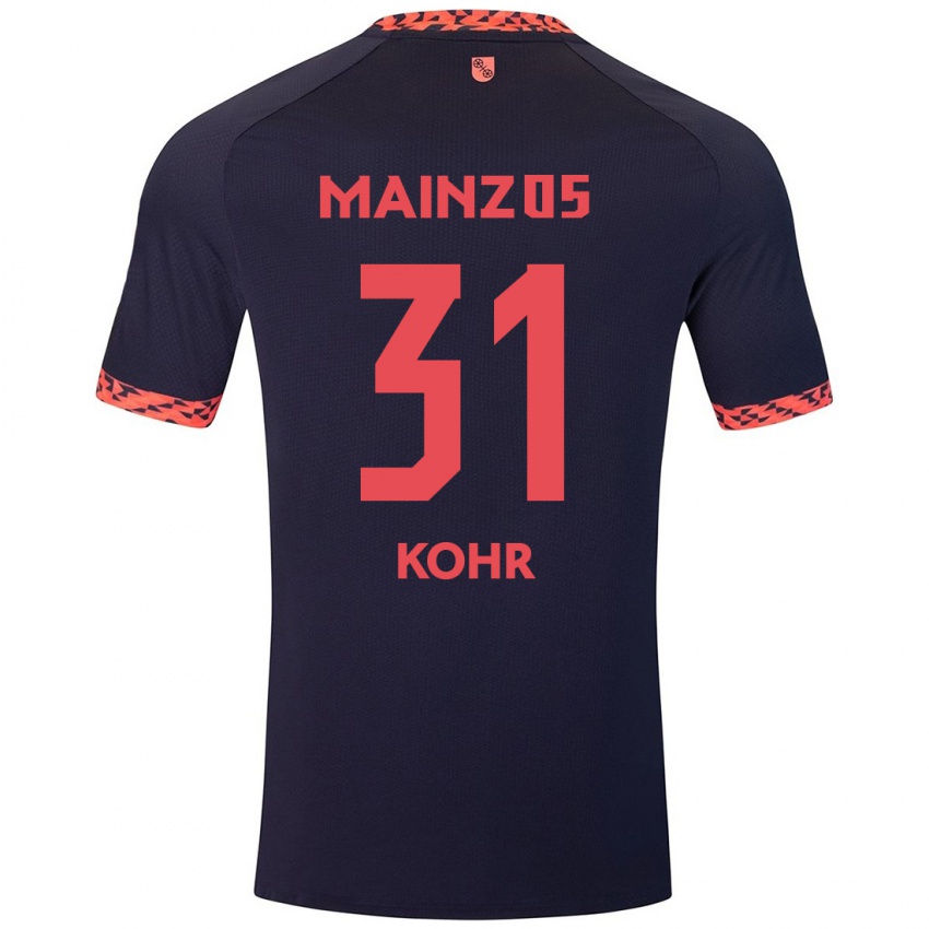 Homem Camisola Dominik Kohr #31 Azul Coral Vermelho Alternativa 2024/25 Camisa Brasil