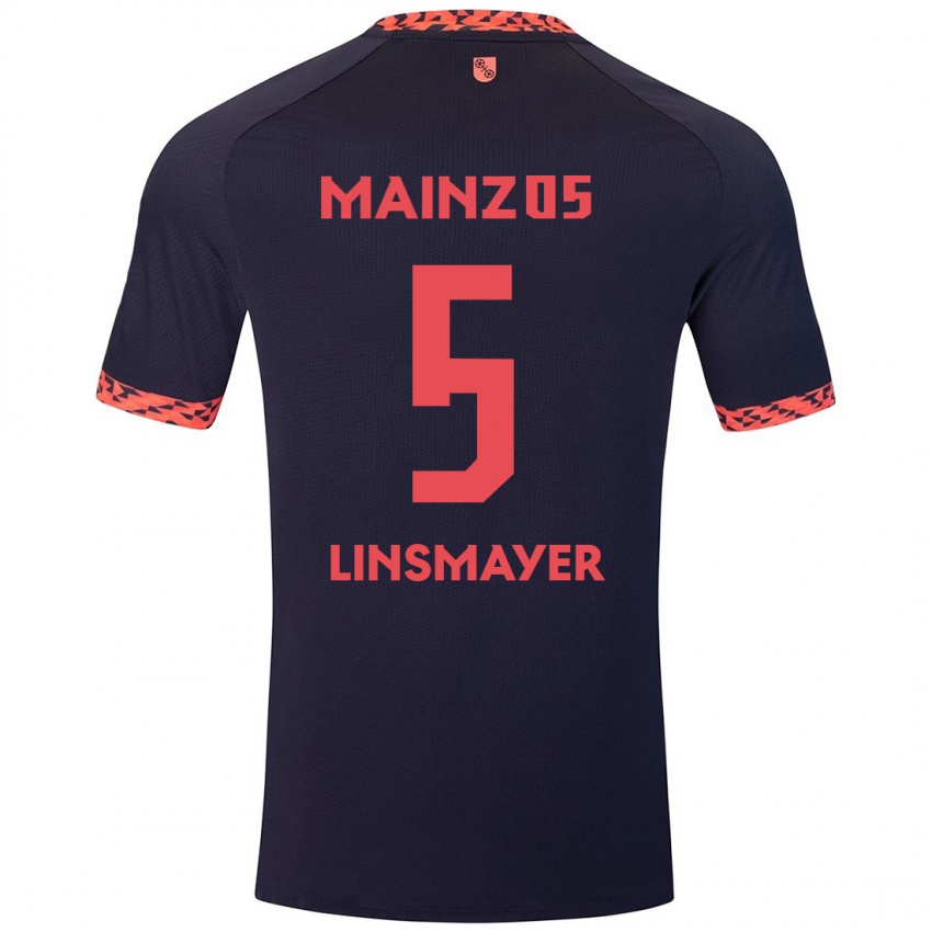 Homem Camisola Denis Linsmayer #5 Azul Coral Vermelho Alternativa 2024/25 Camisa Brasil