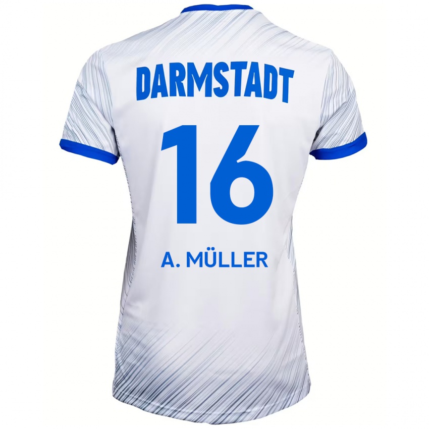 Homem Camisola Andreas Müller #16 Azul Branco Alternativa 2024/25 Camisa Brasil