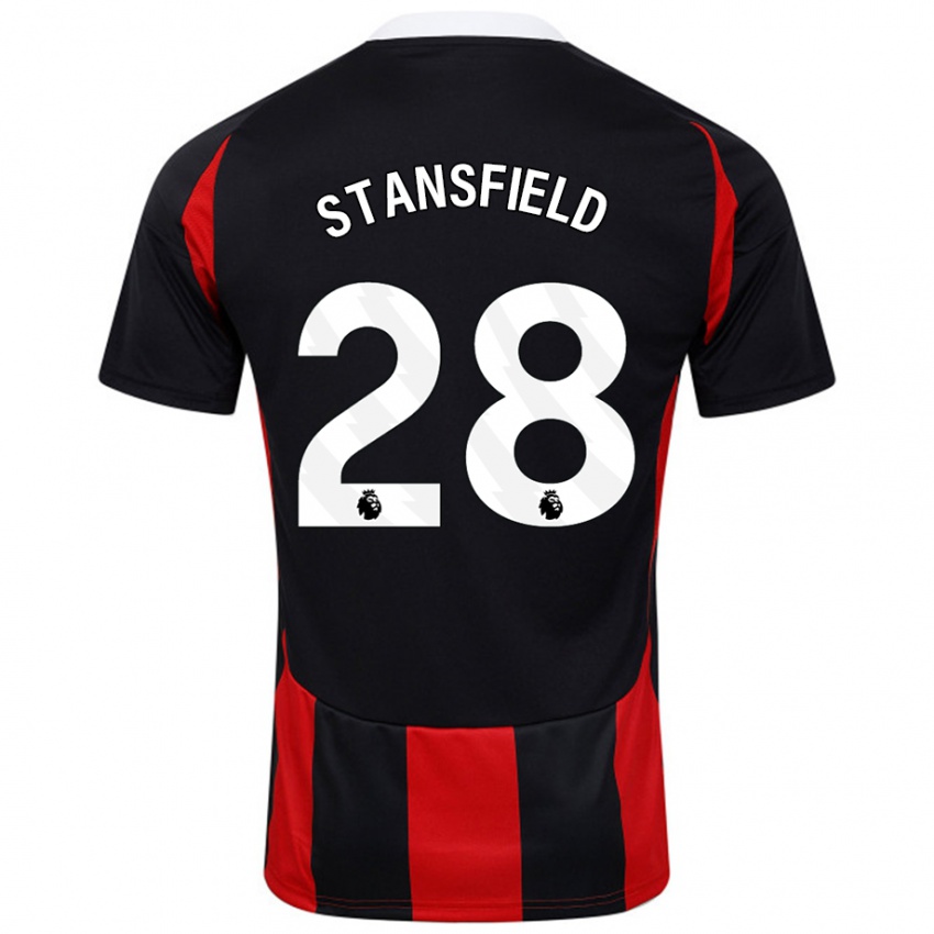 Homem Camisola Jay Stansfield #28 Vermelho Preto Alternativa 2024/25 Camisa Brasil