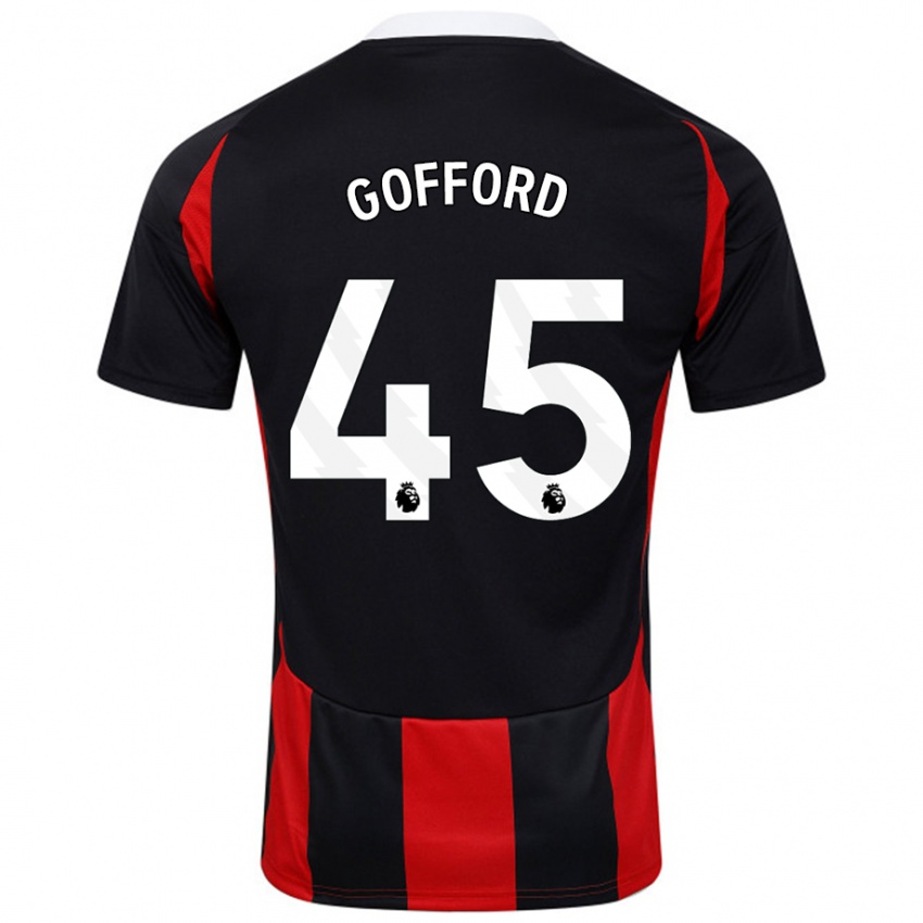 Homem Camisola Oliver Gofford #45 Vermelho Preto Alternativa 2024/25 Camisa Brasil