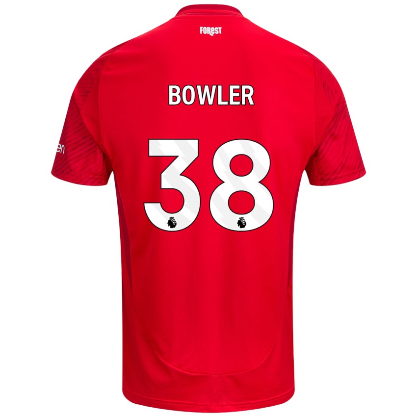 Mulher Camisola Josh Bowler #38 Vermelho Branco Principal 2024/25 Camisa Brasil