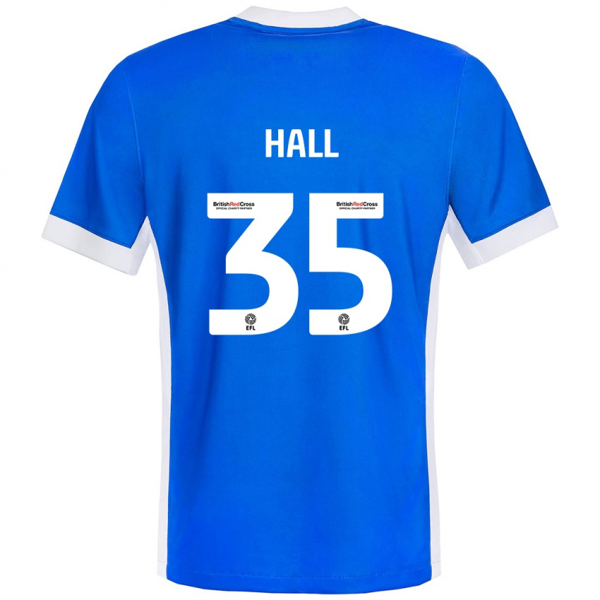 Mulher Camisola George Hall #35 Branco Azul Principal 2024/25 Camisa Brasil