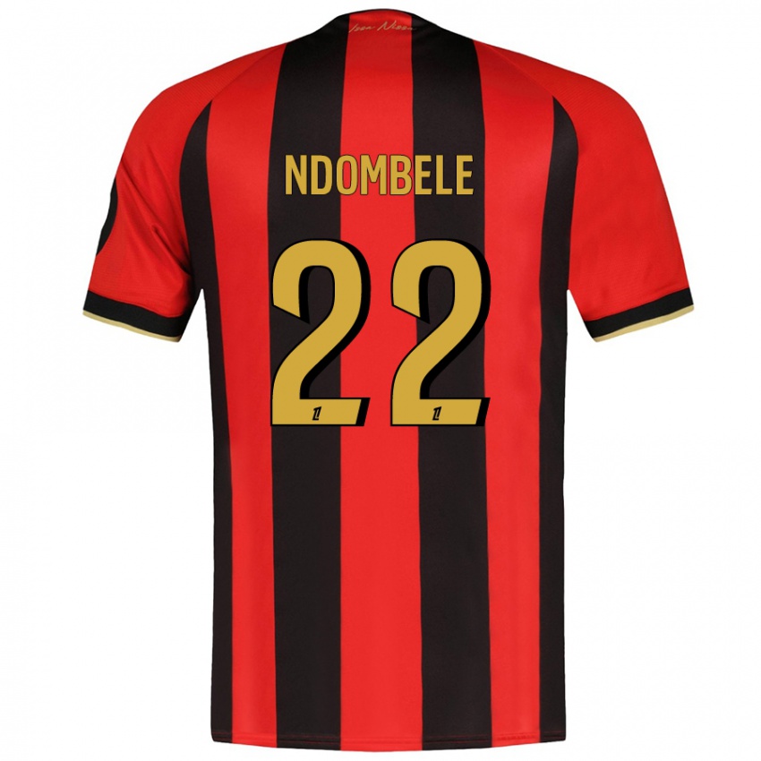 Mulher Camisola Tanguy Ndombele #22 Vermelho Preto Principal 2024/25 Camisa Brasil