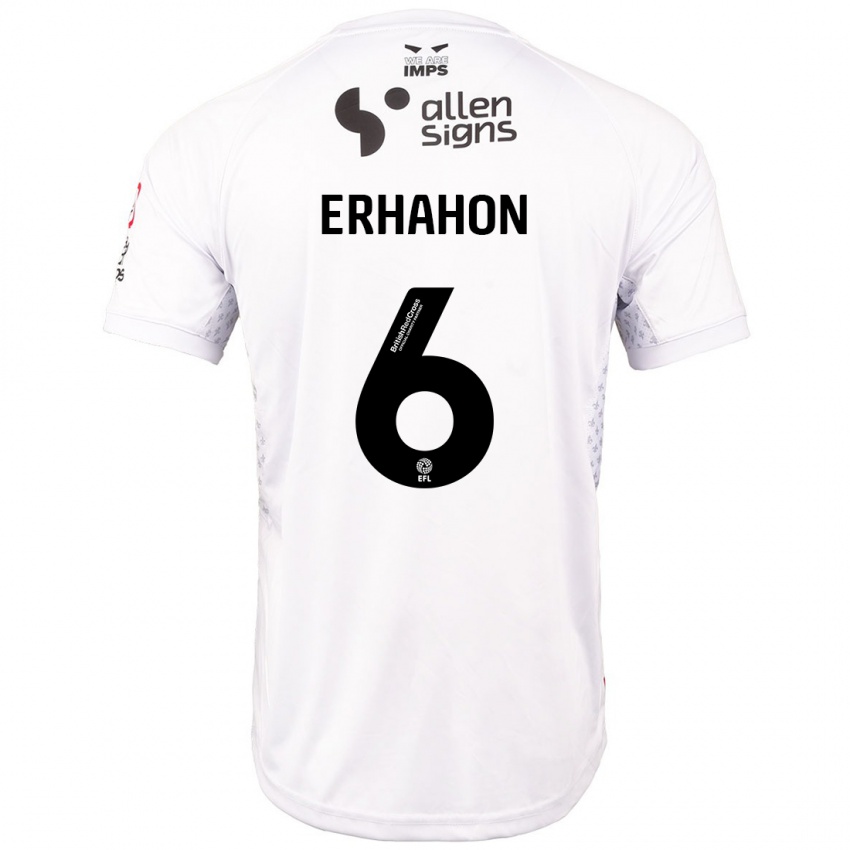 Mulher Camisola Ethan Erhahon #6 Branco Vermelho Alternativa 2024/25 Camisa Brasil