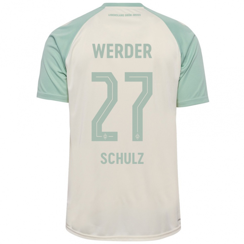 Mulher Camisola Ole Schulz #27 Verde Claro Off-White Alternativa 2024/25 Camisa Brasil