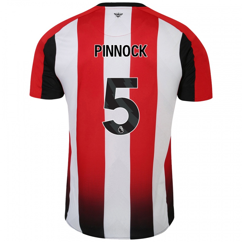 Criança Camisola Ethan Pinnock #5 Vermelho Branco Principal 2024/25 Camisa Brasil