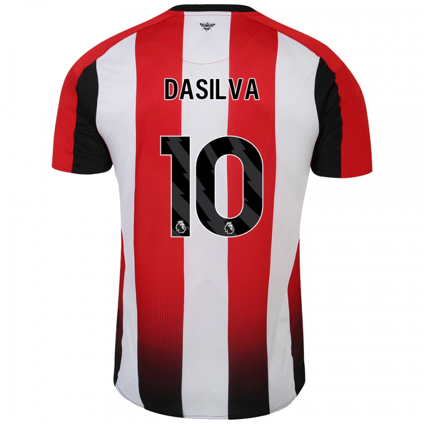 Criança Camisola Josh Dasilva #10 Vermelho Branco Principal 2024/25 Camisa Brasil