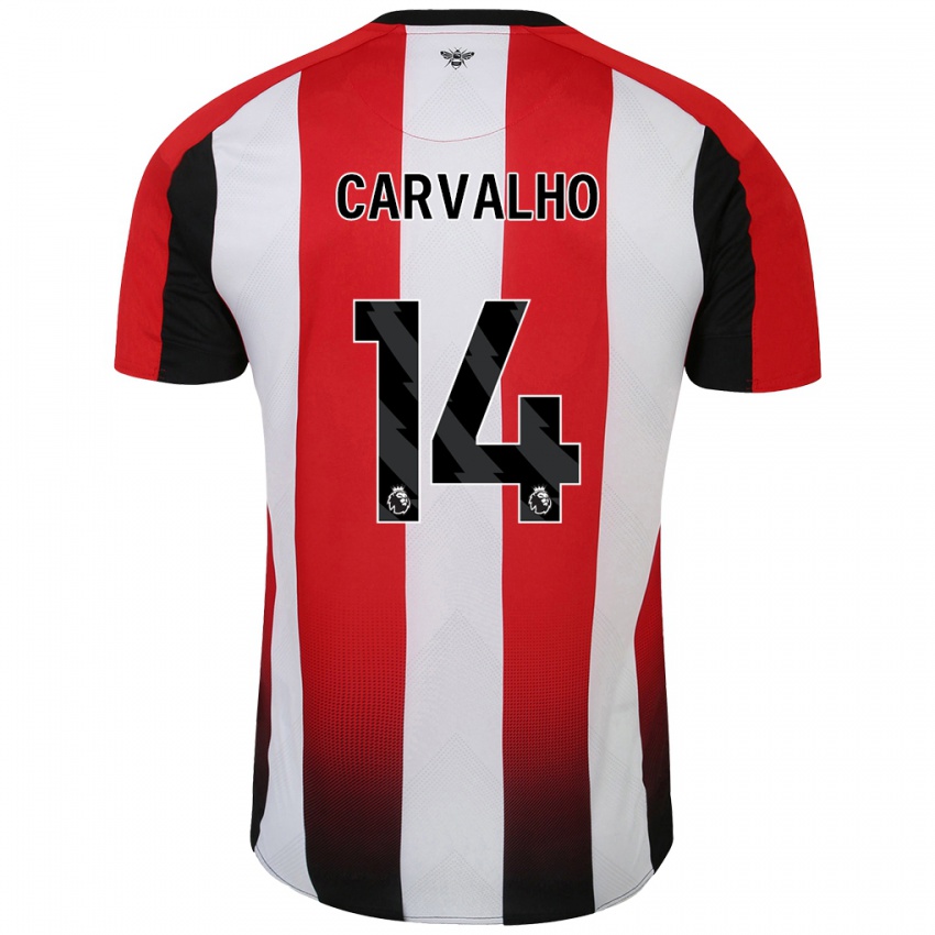 Criança Camisola Fabio Carvalho #14 Vermelho Branco Principal 2024/25 Camisa Brasil