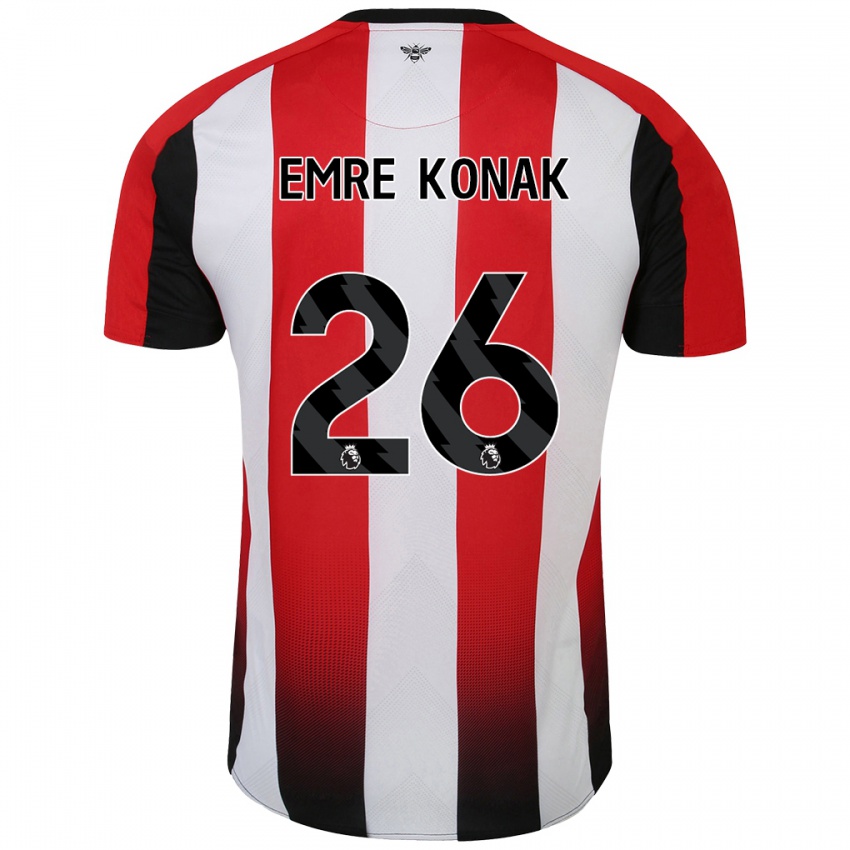 Criança Camisola Yunus Emre Konak #26 Vermelho Branco Principal 2024/25 Camisa Brasil