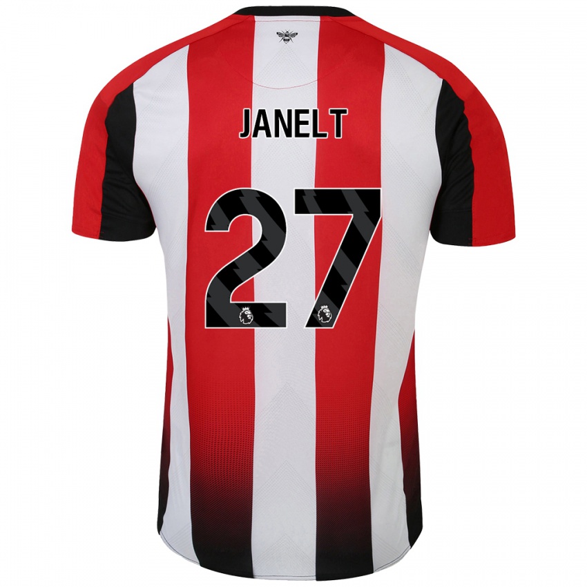 Criança Camisola Vitaly Janelt #27 Vermelho Branco Principal 2024/25 Camisa Brasil