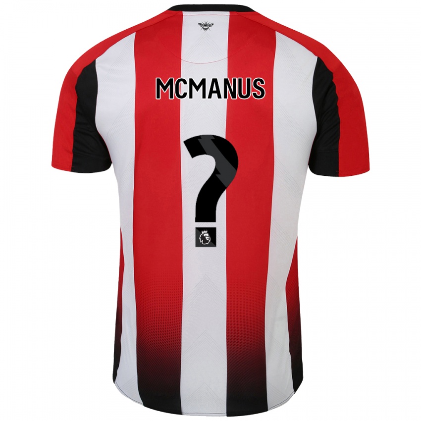 Criança Camisola Conor Mcmanus #0 Vermelho Branco Principal 2024/25 Camisa Brasil