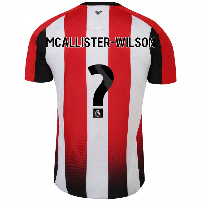 Criança Camisola Zack Mcallister-Wilson #0 Vermelho Branco Principal 2024/25 Camisa Brasil