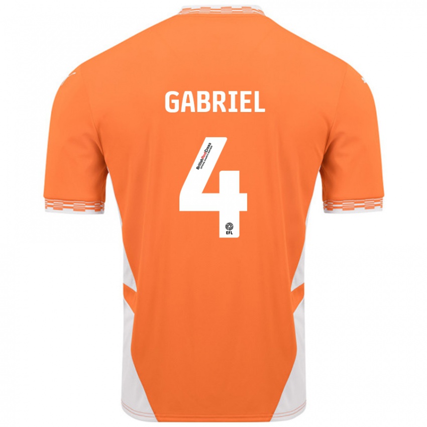 Criança Camisola Jordan Lawrence-Gabriel #4 Branco Laranja Principal 2024/25 Camisa Brasil