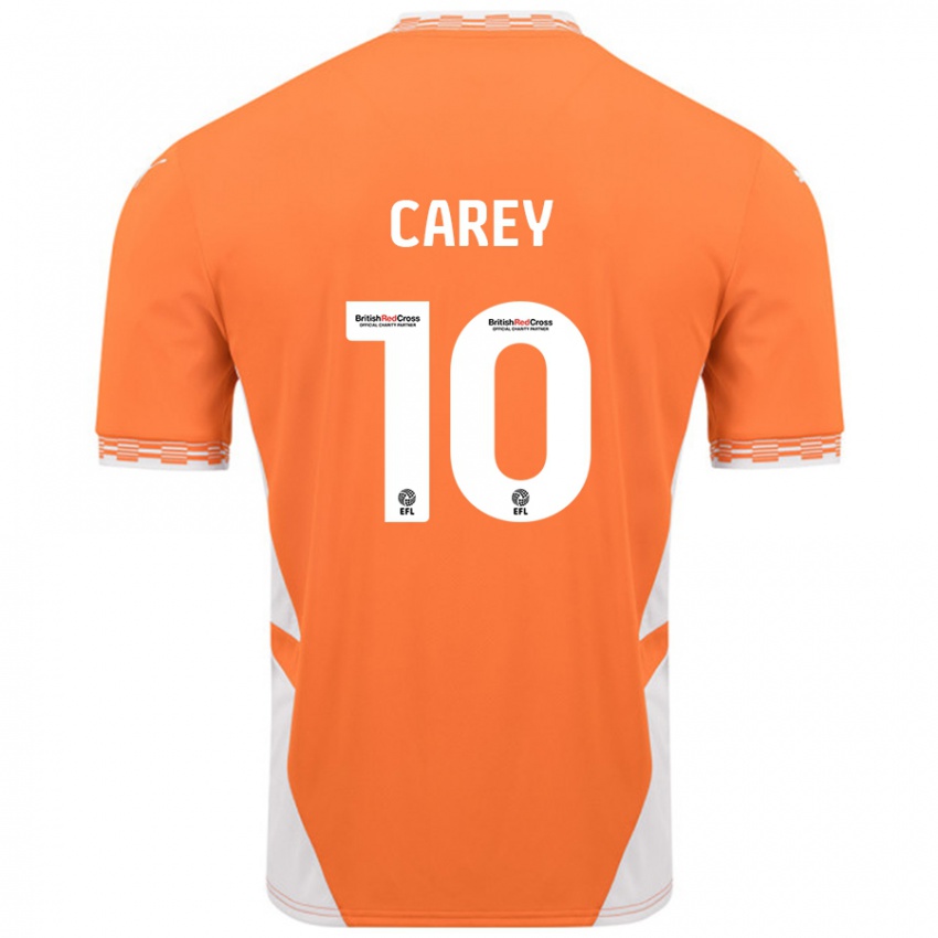 Criança Camisola Sonny Carey #10 Branco Laranja Principal 2024/25 Camisa Brasil