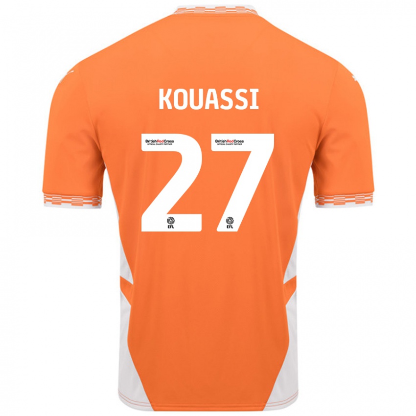 Criança Camisola Kylian Kouassi #27 Branco Laranja Principal 2024/25 Camisa Brasil