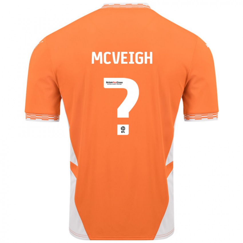 Criança Camisola Conor Mcveigh #0 Branco Laranja Principal 2024/25 Camisa Brasil