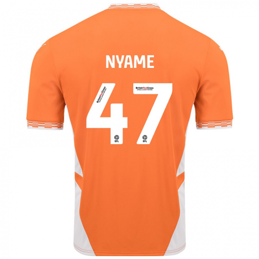 Criança Camisola Josh Nyame #47 Branco Laranja Principal 2024/25 Camisa Brasil