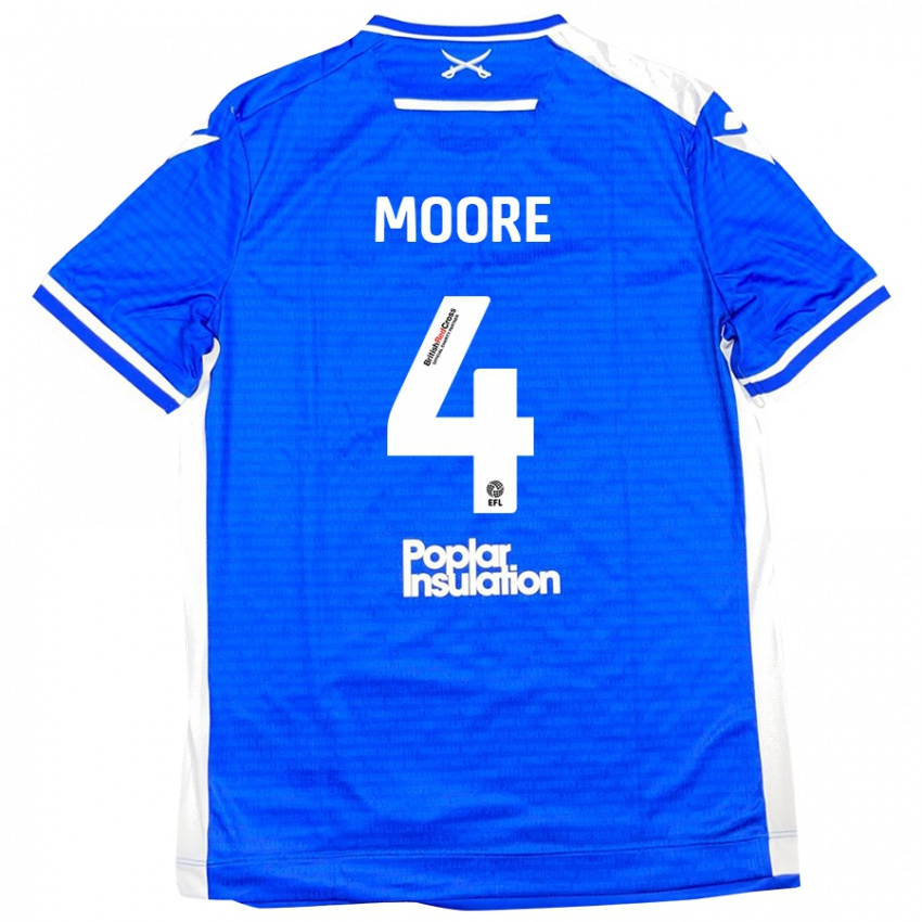 Criança Camisola Taylor Moore #4 Branco Azul Principal 2024/25 Camisa Brasil