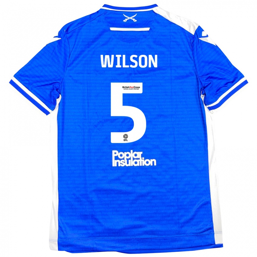 Criança Camisola James Wilson #5 Branco Azul Principal 2024/25 Camisa Brasil