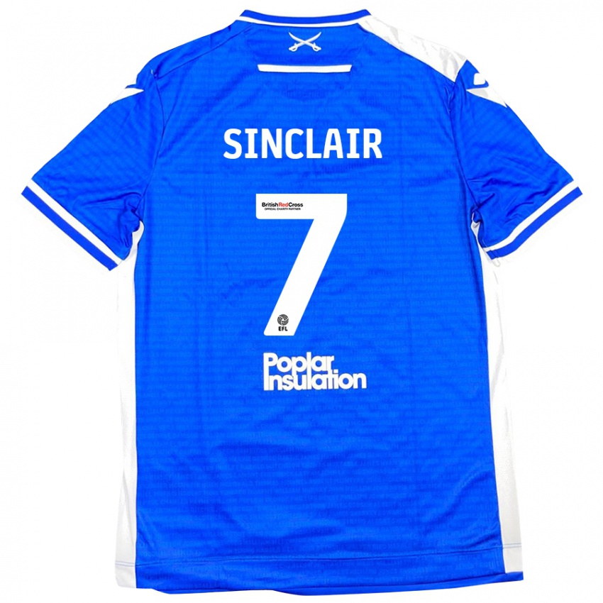 Criança Camisola Scott Sinclair #7 Branco Azul Principal 2024/25 Camisa Brasil