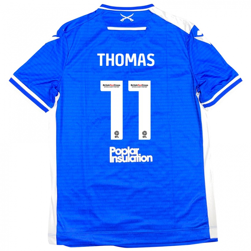 Criança Camisola Luke Thomas #11 Branco Azul Principal 2024/25 Camisa Brasil