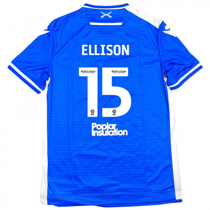 Criança Camisola Dan Ellison #15 Branco Azul Principal 2024/25 Camisa Brasil