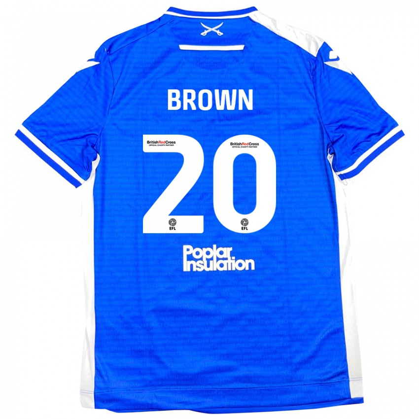 Criança Camisola Jevani Brown #20 Branco Azul Principal 2024/25 Camisa Brasil