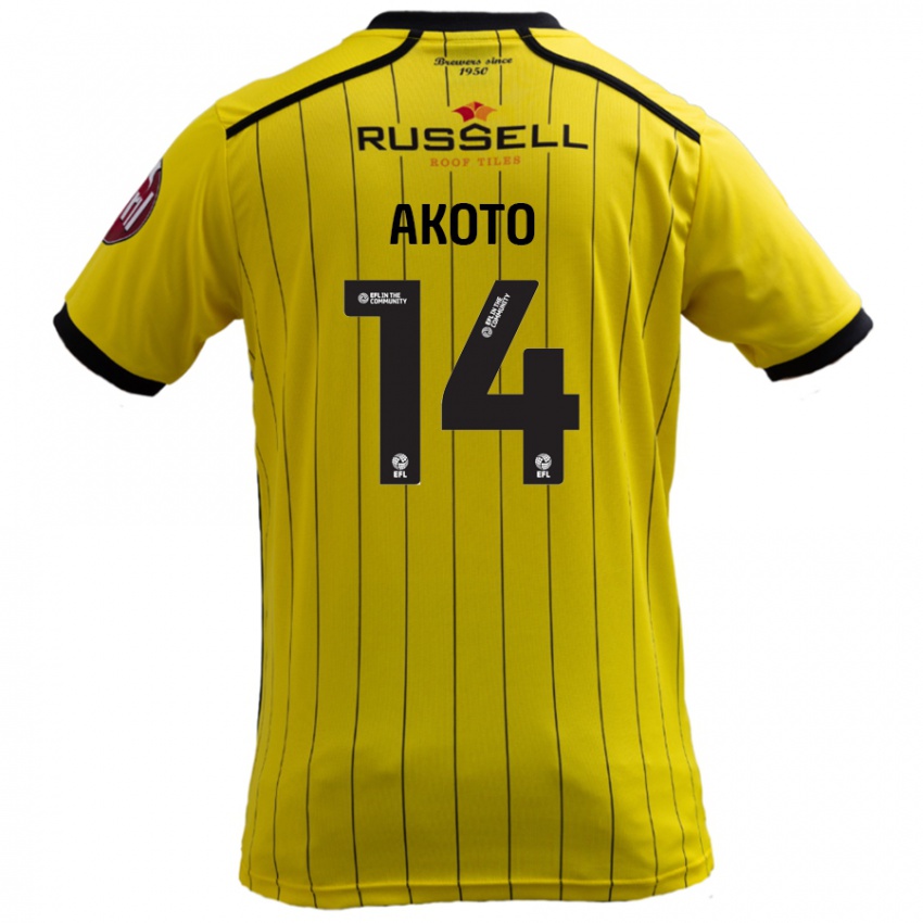 Criança Camisola Nick Akoto #14 Amarelo Principal 2024/25 Camisa Brasil