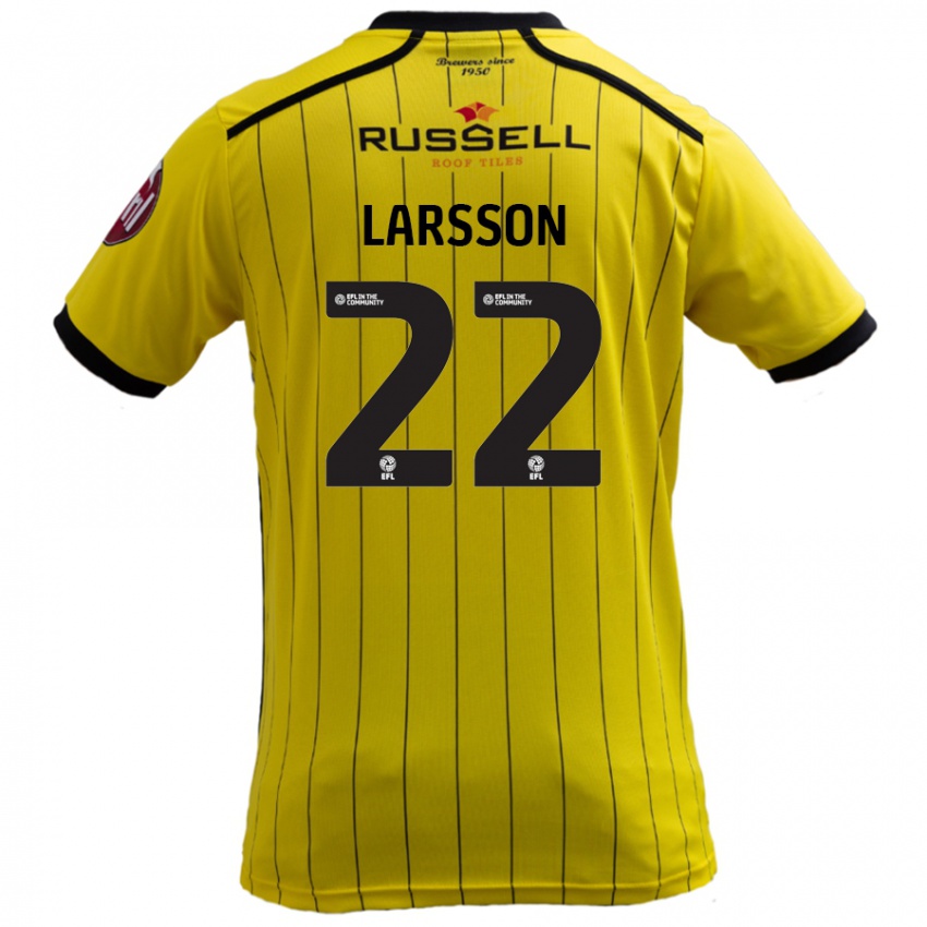 Criança Camisola Julian Larsson #22 Amarelo Principal 2024/25 Camisa Brasil