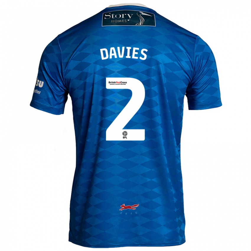 Criança Camisola Archie Davies #2 Azul Principal 2024/25 Camisa Brasil