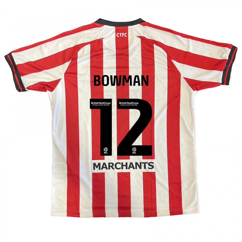 Criança Camisola Ryan Bowman #12 Vermelho Branco Principal 2024/25 Camisa Brasil