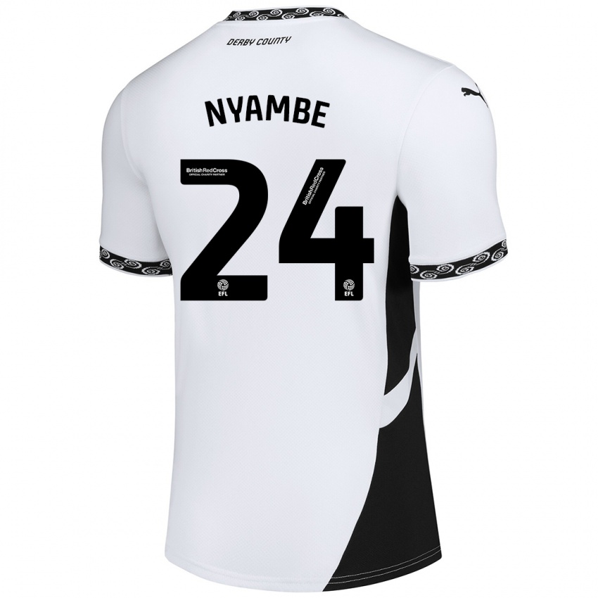 Criança Camisola Ryan Nyambe #24 Preto Branco Principal 2024/25 Camisa Brasil