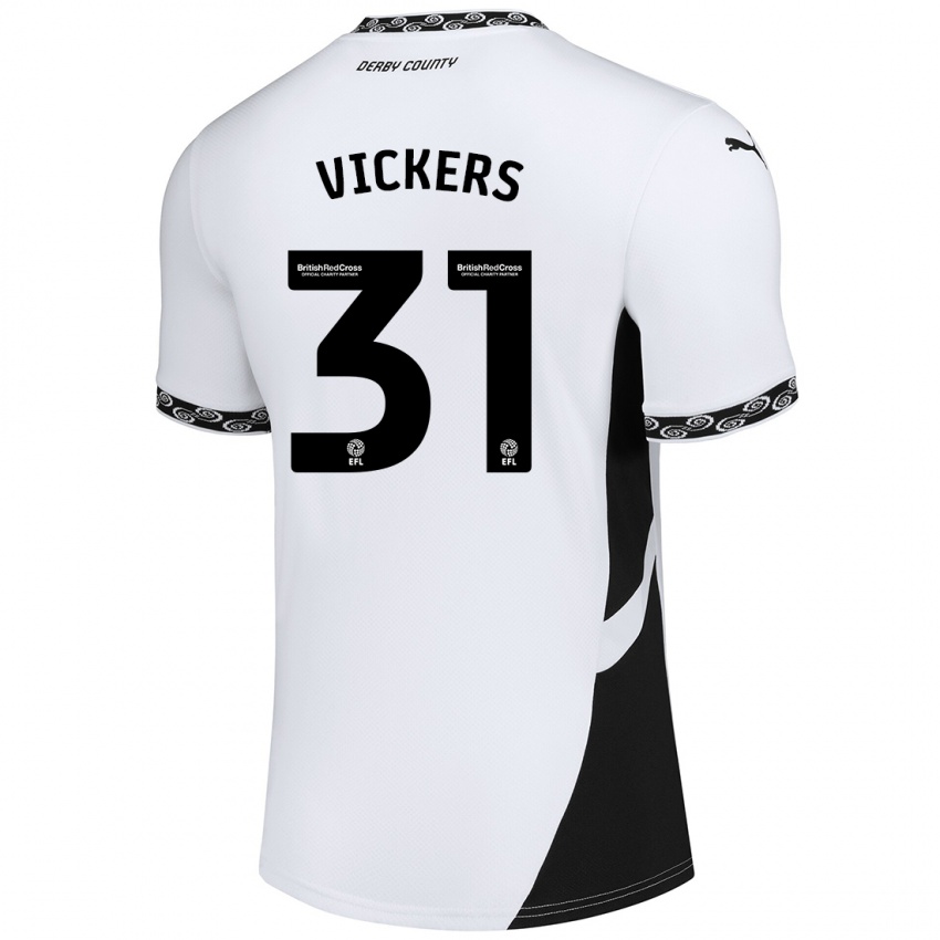 Criança Camisola Josh Vickers #31 Preto Branco Principal 2024/25 Camisa Brasil