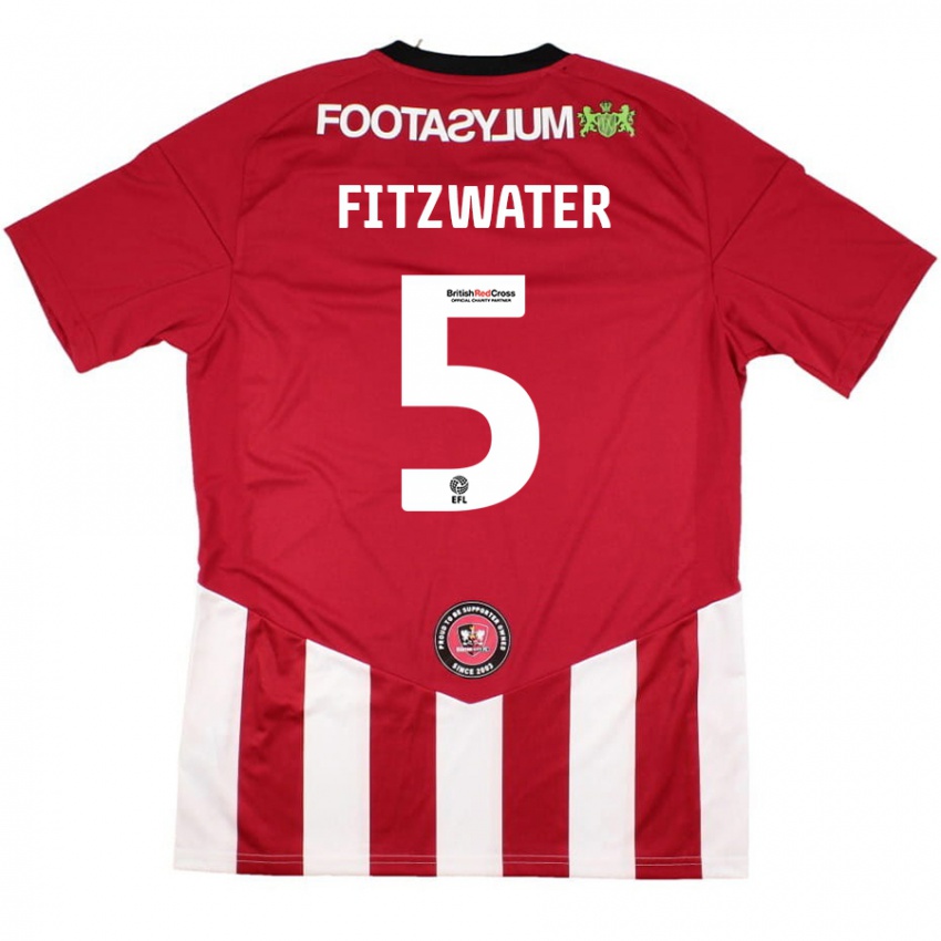 Criança Camisola Jack Fitzwater #5 Vermelho Branco Principal 2024/25 Camisa Brasil